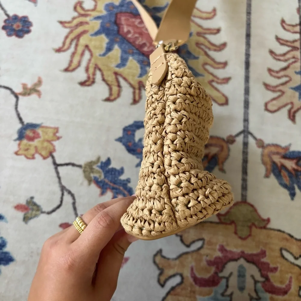 MANGO Woven Raffia Mini Crossbody Shoulder Bag Summer Trendy - Picture 4 of 11